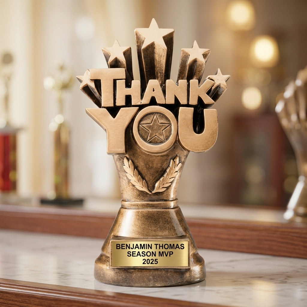 Personalized | Thank You Award Award | Custom Engraved | Thank You Trophy | Appreciation Award | Personalized Gift | Coach Thank You - View 4