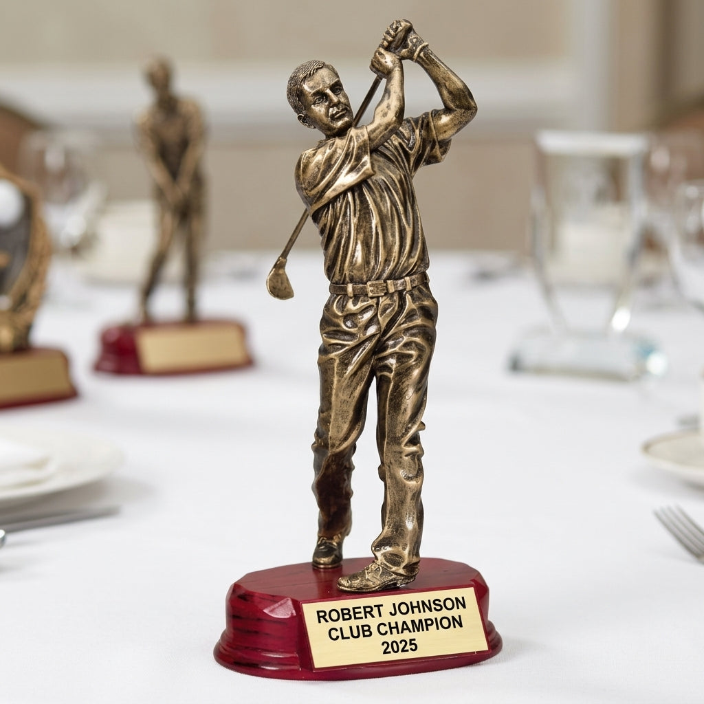 Personalized | Golf Award | Custom Engraved | Golf Trophy | Personalized Golf | Engraved Award | Golfer Statue | Tournament Prize - View 5