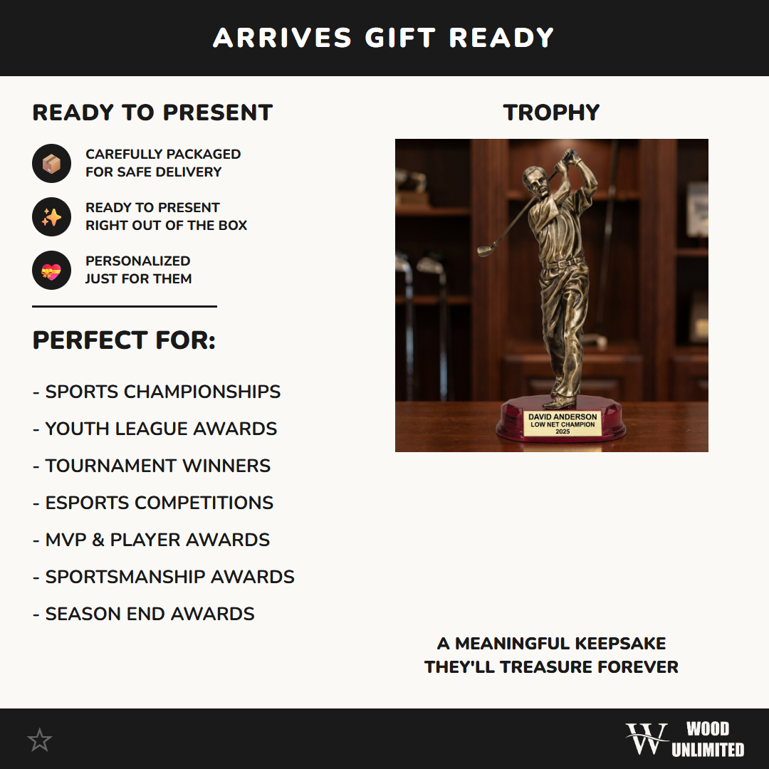 Personalized – 0.25" | Golf Award | Custom Engraved | Golf Trophy | Personalized Golf Award | Engraved Golfer Gift | Tournament Prize
