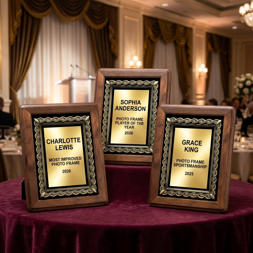 Photo Frame Award Trophy | Personalized | Custom Engraved | Walnut Wood | Gift | Team Award | Tournament Trophy | Photo Gift - View 6