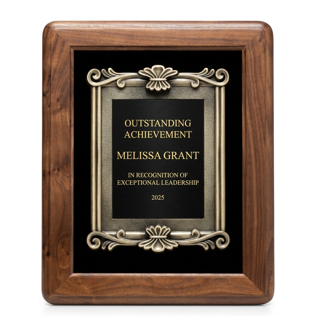 Personalized Genuine Walnut Frame - custom laser engraved - view 1