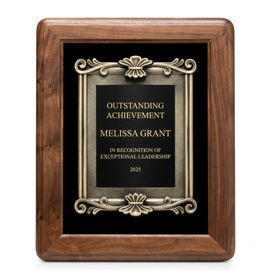 Personalized Genuine Walnut Frame - custom laser engraved - view 1