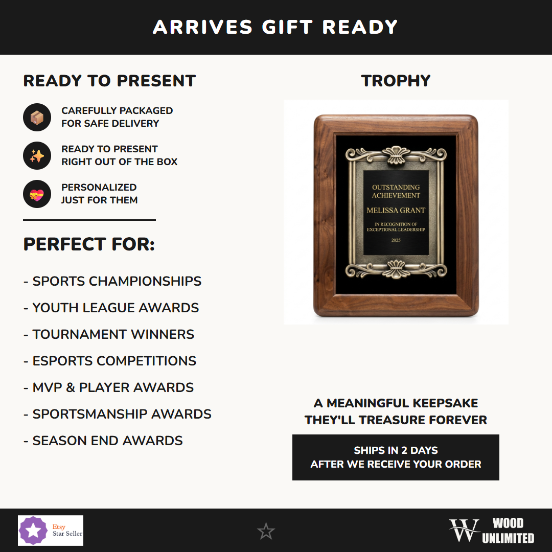 Genuine Walnut Frame Gift Ready - perfect for awards ceremonies, recognition, and celebrations