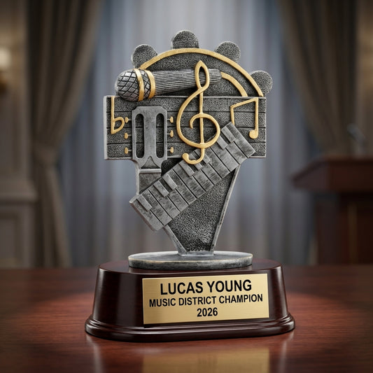 Music Award Trophy | Personalized | Custom Engraved | Music Note | Musician Gift | Performance Award | Music Competition | Wood Unlimited - View 2
