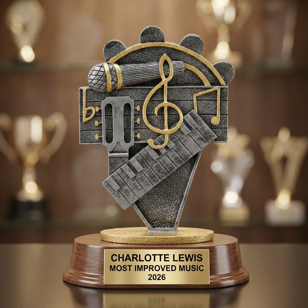 Music Award Trophy | Personalized | Custom Engraved | Music Note | Musician Gift | Performance Award | Music Competition | Wood Unlimited - View 4
