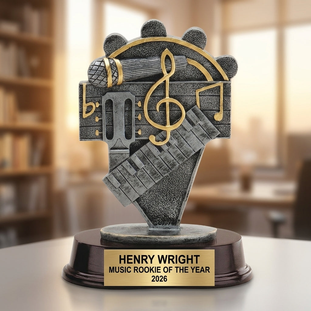 Music Award Trophy | Personalized | Custom Engraved | Music Note | Musician Gift | Performance Award | Music Competition | Wood Unlimited - View 5