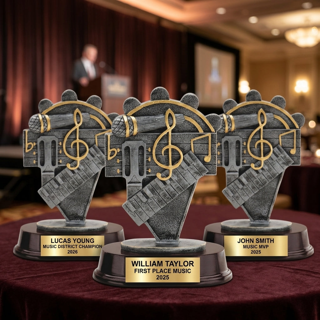 Music Award Trophy | Personalized | Custom Engraved | Music Note | Musician Gift | Performance Award | Music Competition | Wood Unlimited - View 6