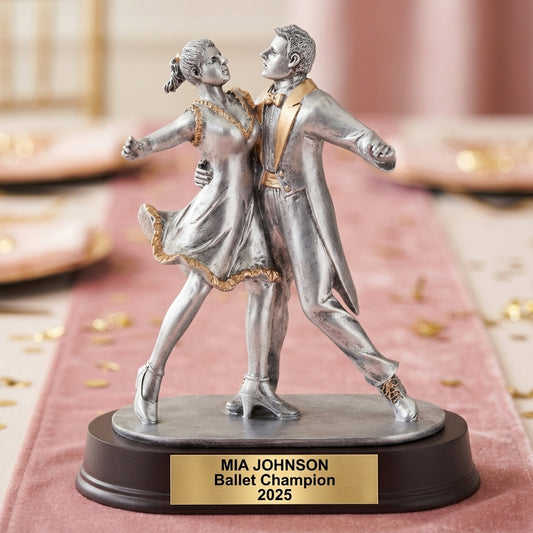 Dance Trophy Award | Personalized | Custom Engraved Dance Award | Dance Couple | Personalized Gift | Recital | Competition | Wood Unlimited - View 1