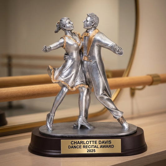 Dance Trophy Award | Personalized | Custom Engraved Dance Award | Dance Couple | Personalized Gift | Recital | Competition | Wood Unlimited - View 2