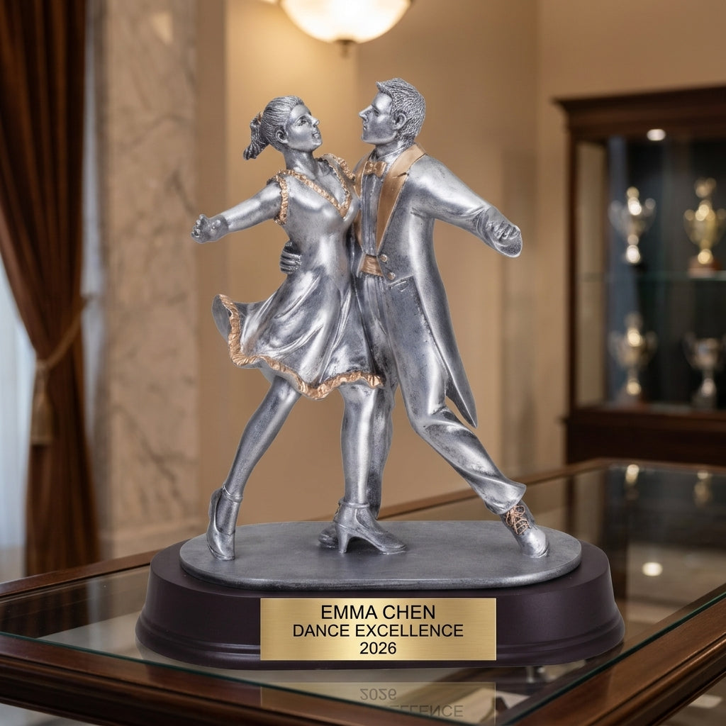 Dance Trophy Award | Personalized | Custom Engraved Dance Award | Dance Couple | Personalized Gift | Recital | Competition | Wood Unlimited - View 4