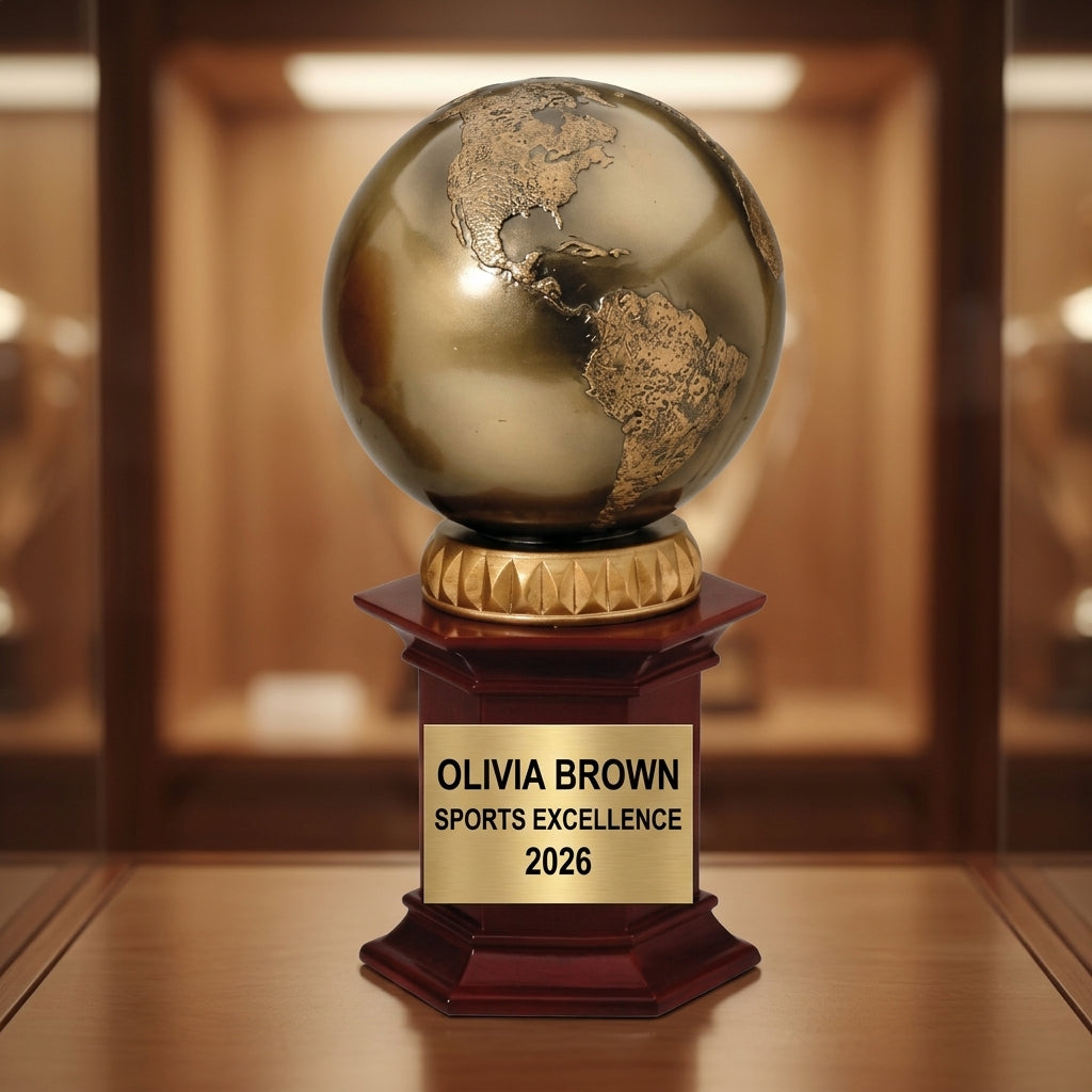 Personalized | Achievement Award | Custom Engraved | Personalized Globe | Engraved World Trophy | Custom Achievement - View 1