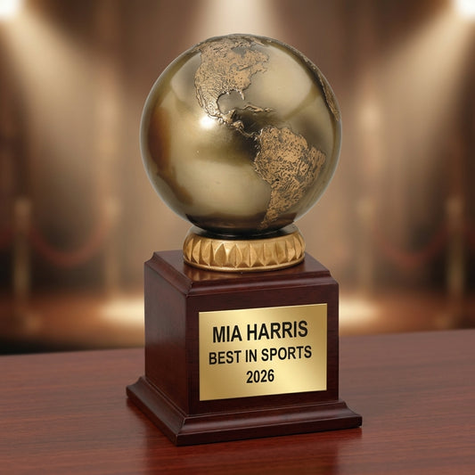 Personalized | Achievement Award | Custom Engraved | Personalized Globe | Engraved World Trophy | Custom Achievement - View 2