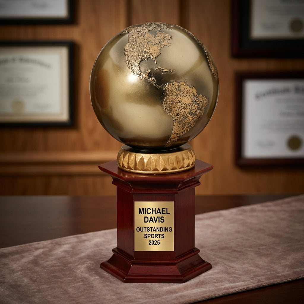 Personalized | Achievement Award | Custom Engraved | Personalized Globe | Engraved World Trophy | Custom Achievement - View 3