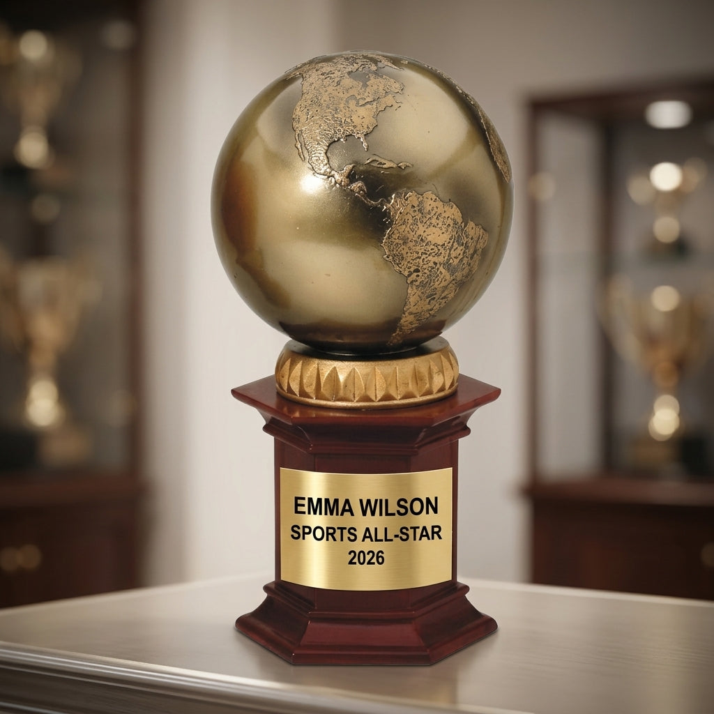 Personalized | Achievement Award | Custom Engraved | Personalized Globe | Engraved World Trophy | Custom Achievement - View 4