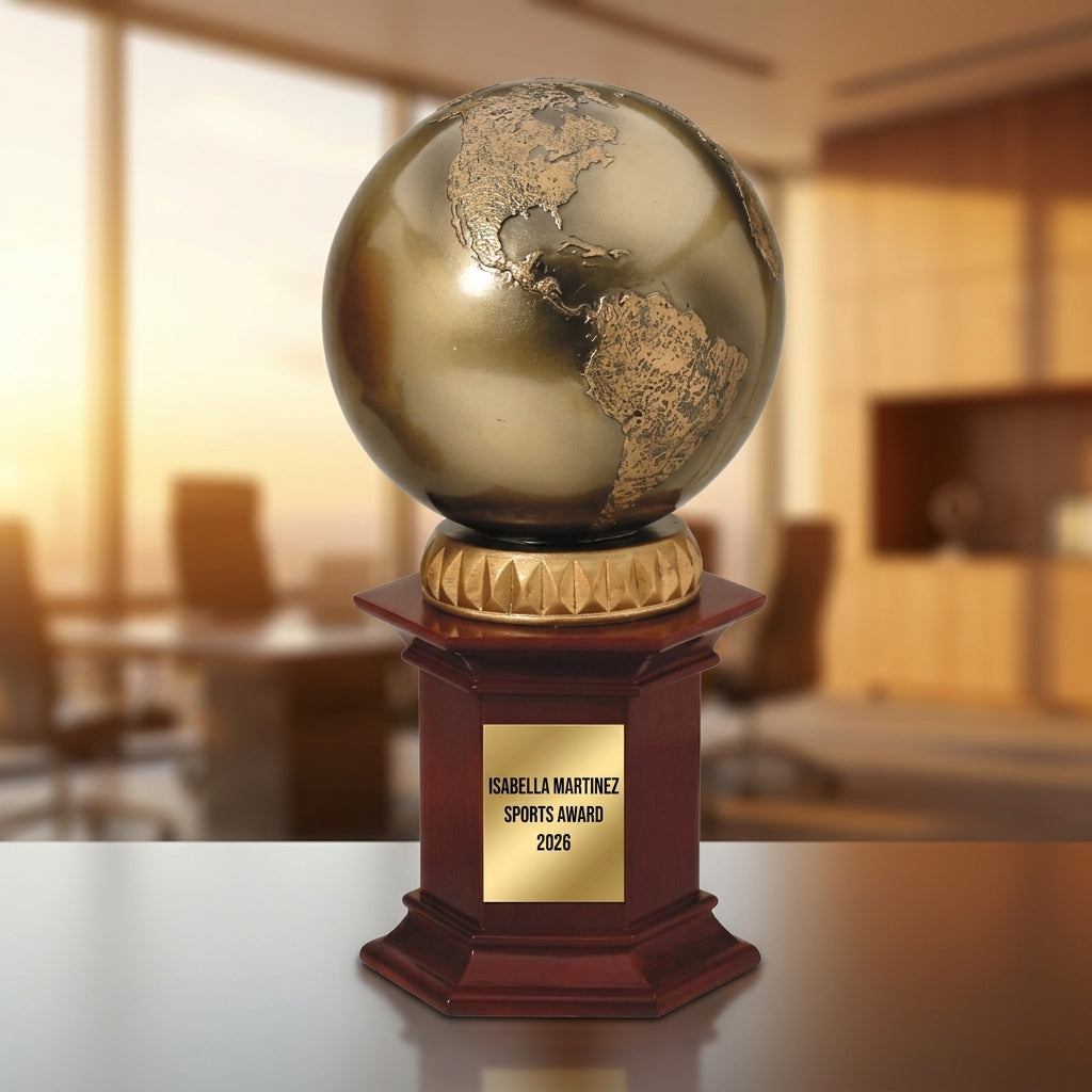 Personalized | Achievement Award | Custom Engraved | Personalized Globe | Engraved World Trophy | Custom Achievement - View 5