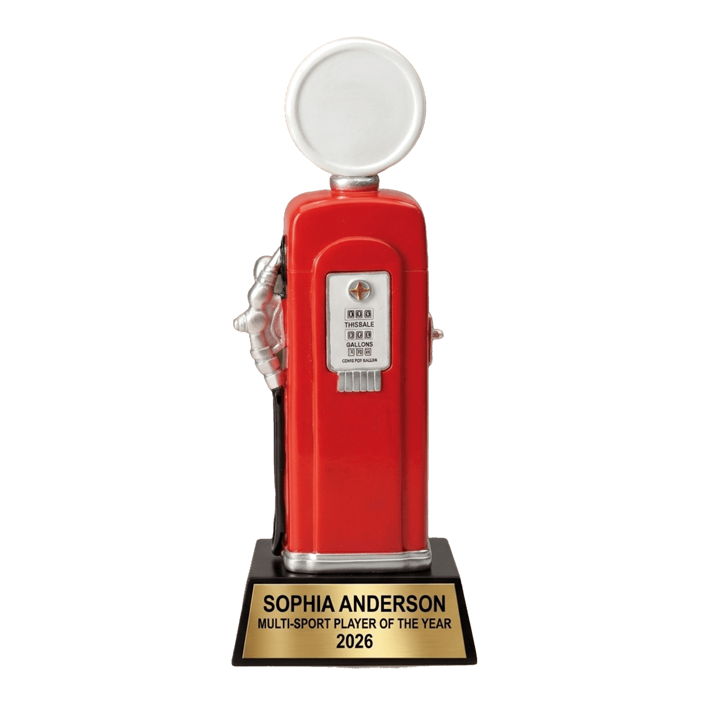 Personalized | Multi-Sport Award | Custom Engraved | Trophy | Engraved | Award | Athletic | Team | Champion | Vintage Gas Pump | Custom