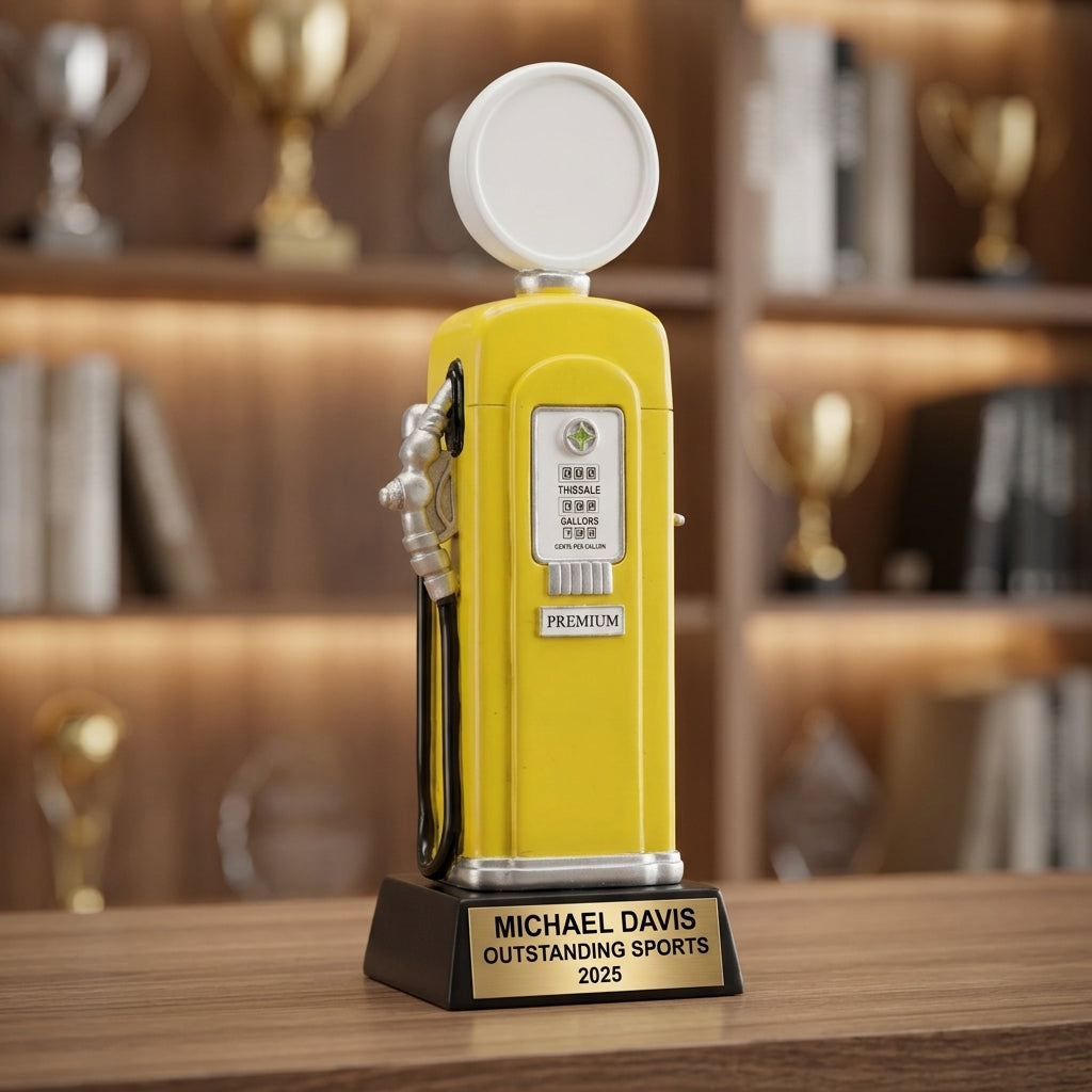 Personalized | Gas Pump Award | Custom Engraved | Automotive | Racing | Mechanic | Trophy | Award | Custom | Engraved | Vintage | Fuel - View 4