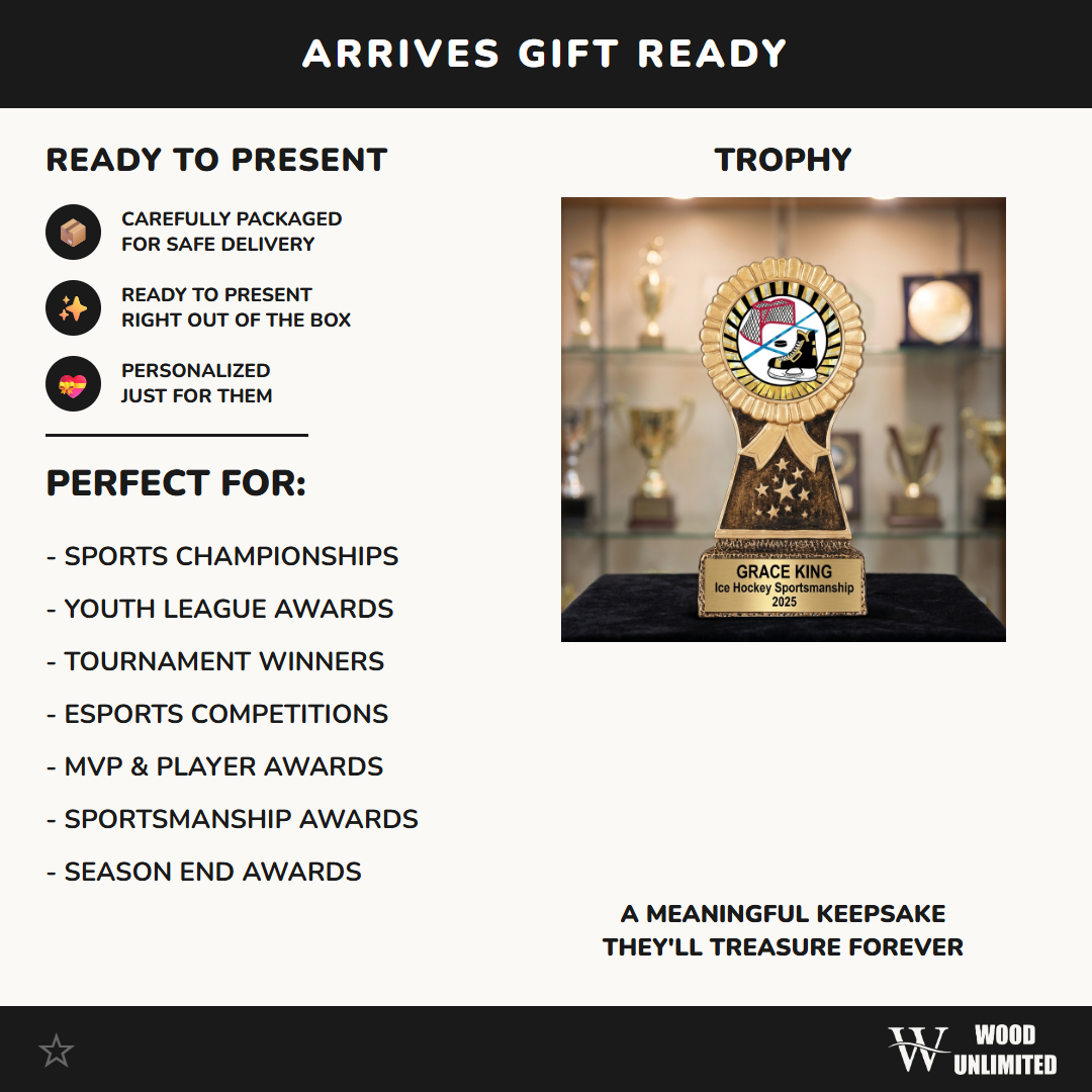 Personalized | Ice Hockey Award | Custom Engraved | Hockey Trophy | Personalized Award | Engraved Trophy | Youth Hockey | Team Award