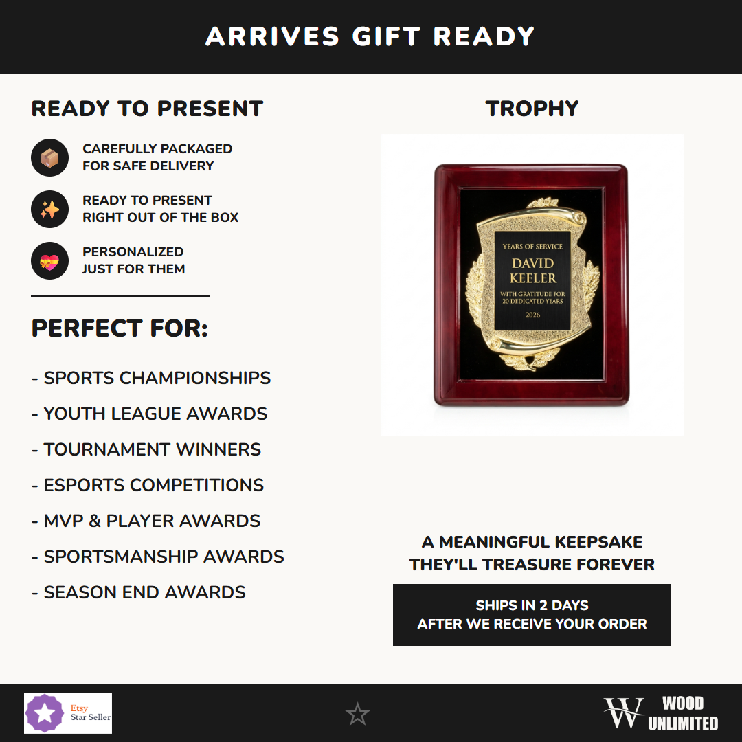 Personalized | Achievement Awards Award | Custom Engraved | Engraved Plaque | Cu Gift Ready - perfect for awards ceremonies, recognition, and celebrations