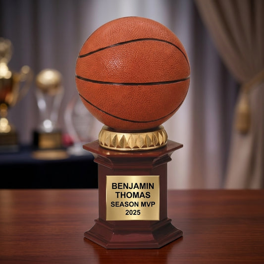 Personalized | Basketball Award | Custom Engraved | Basketball Trophy | Personalized Award | MVP Recognition | Team Gift | Youth League - View 2