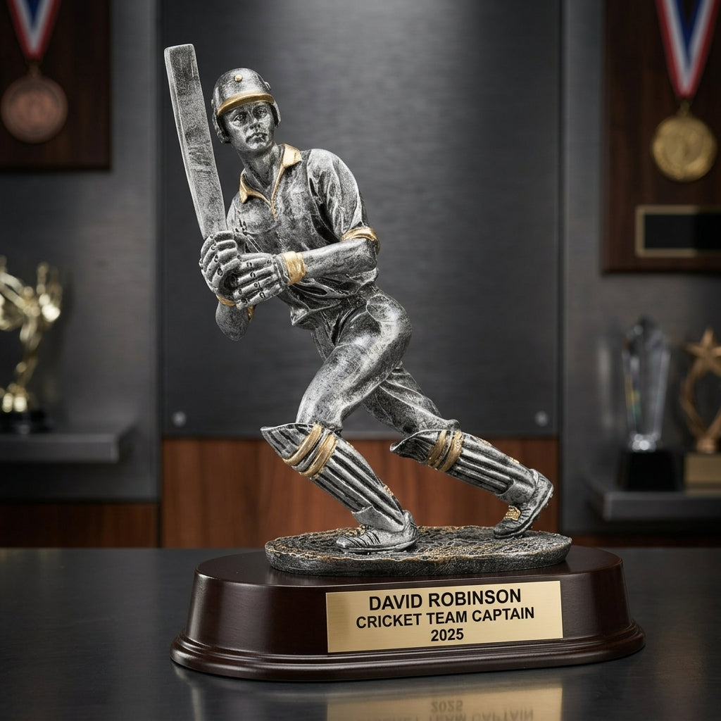 Cricket Award Trophy | Personalized Batsman Award | Custom Engraved | Cricket Gift | Team Trophy - View 3