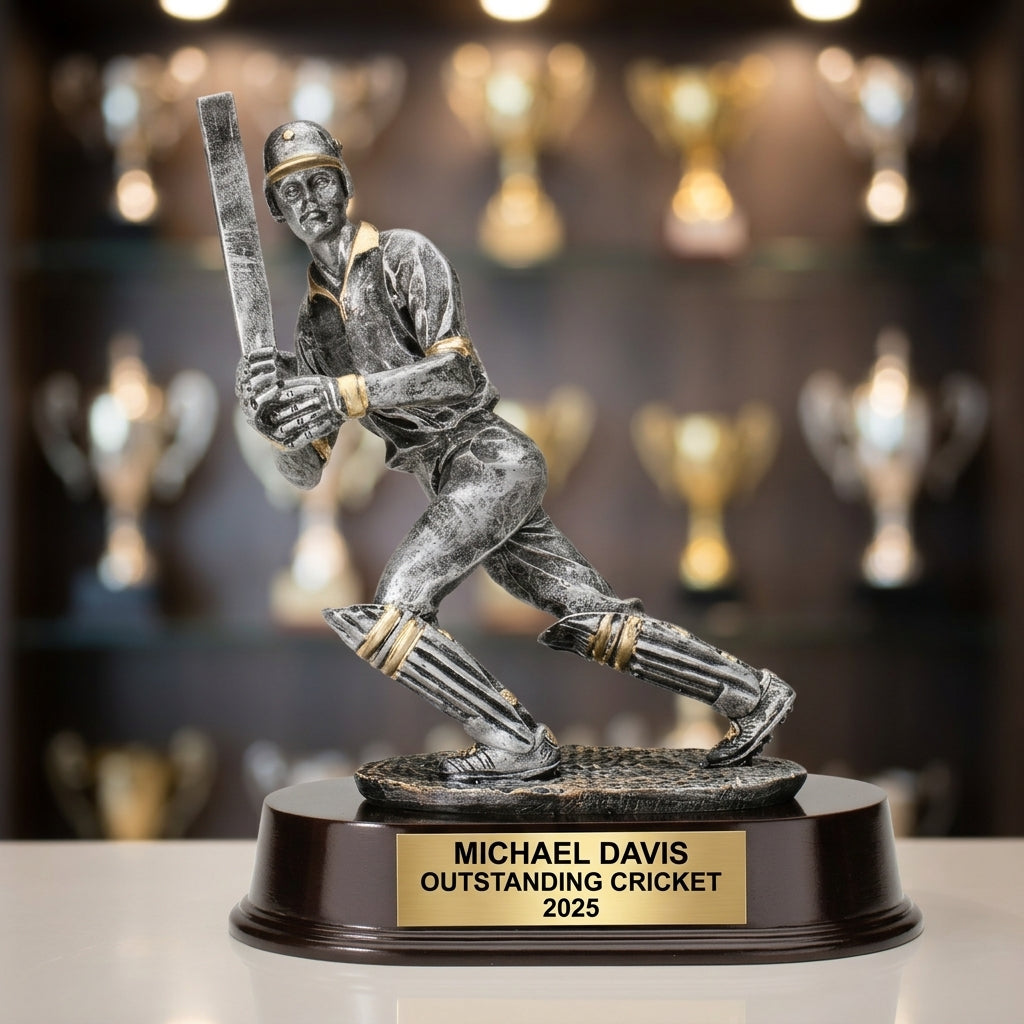 Cricket Award Trophy | Personalized Batsman Award | Custom Engraved | Cricket Gift | Team Trophy - View 4