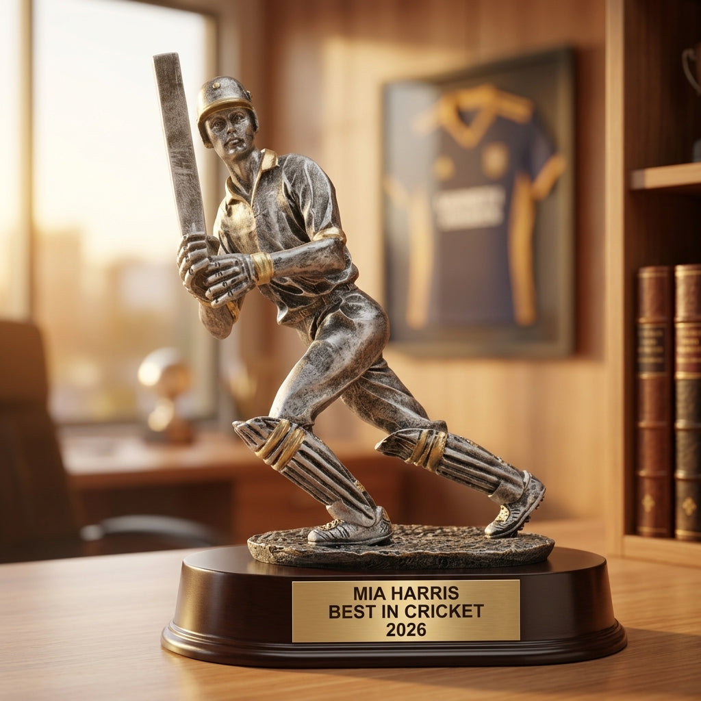 Cricket Award Trophy | Personalized Batsman Award | Custom Engraved | Cricket Gift | Team Trophy - View 5