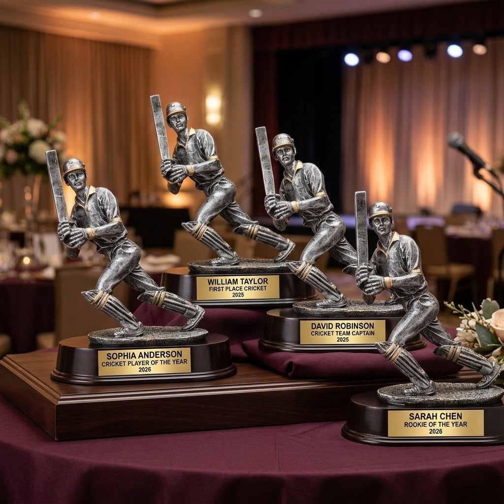 Cricket Award Trophy | Personalized Batsman Award | Custom Engraved | Cricket Gift | Team Trophy - View 6