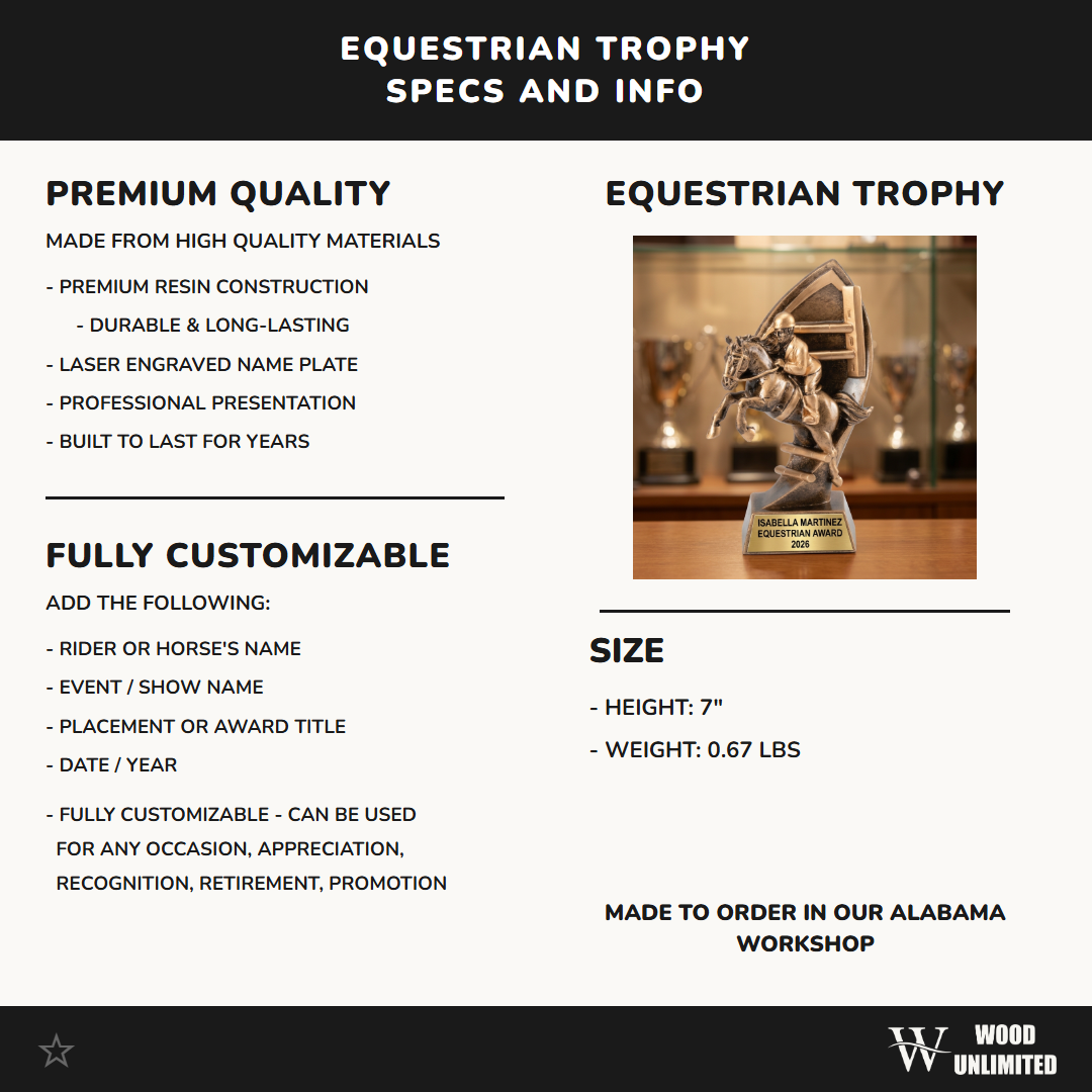 Personalized | Equestrian Award | Custom Engraved | Horse | Jumping | Rider | Trophy | Award | Custom | Engraved | Show | Competition