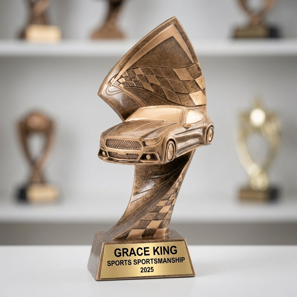 Personalized | Auto Racing Award | Custom Engraved | Motorsports | Car Trophy | Engraved Award | Custom Race | Driver Gift - View 4