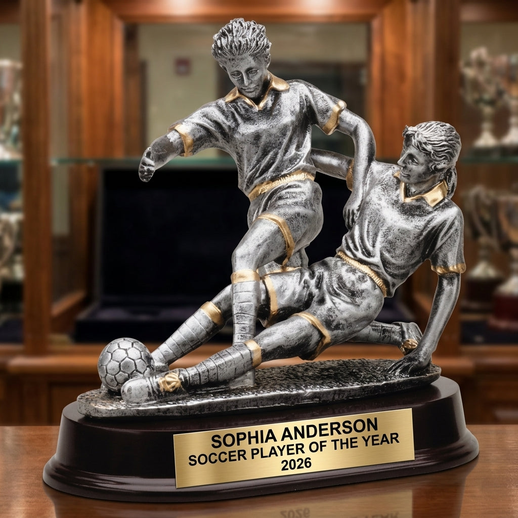 Personalized | Soccer Award | Custom Engraved | Soccer Trophy | Girls Soccer | Personalized Award | Engraved Trophy | Female Player - View 1