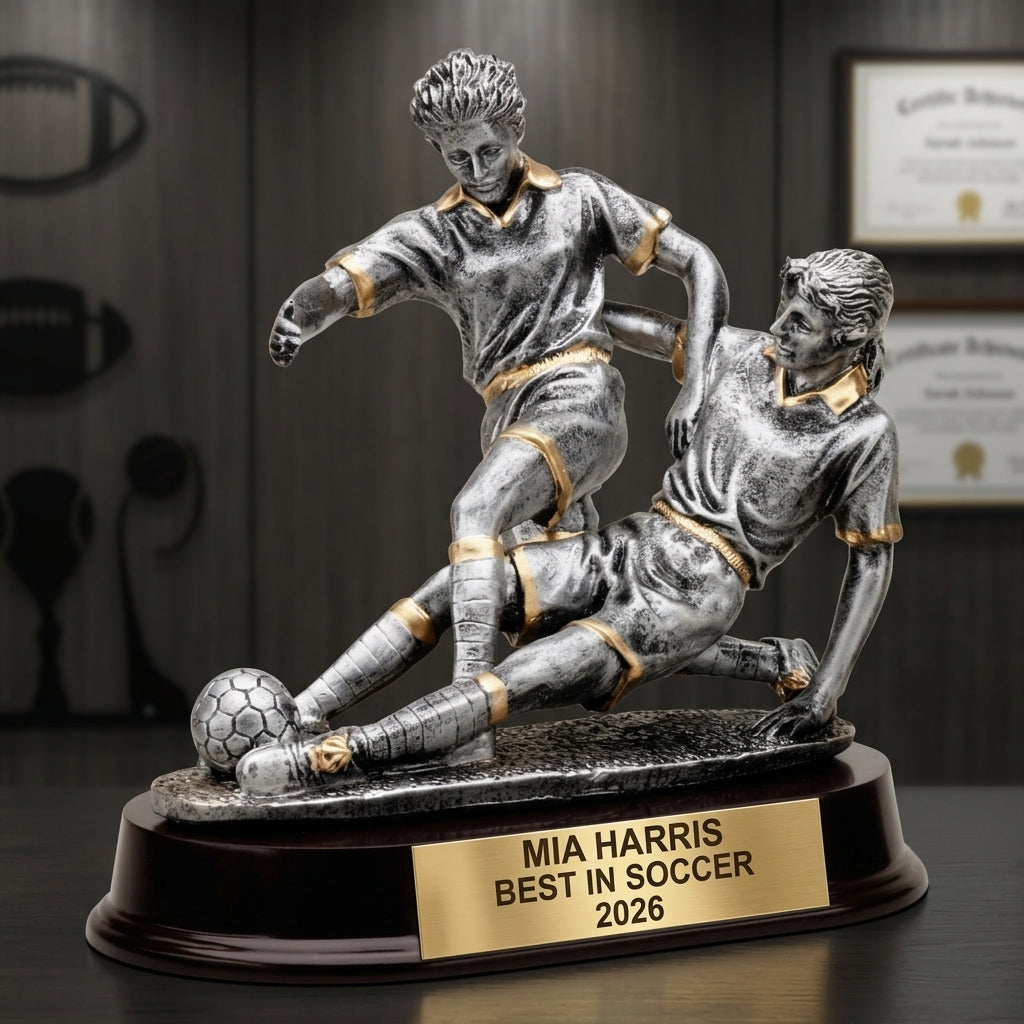 Personalized | Soccer Award | Custom Engraved | Soccer Trophy | Girls Soccer | Personalized Award | Engraved Trophy | Female Player - View 3