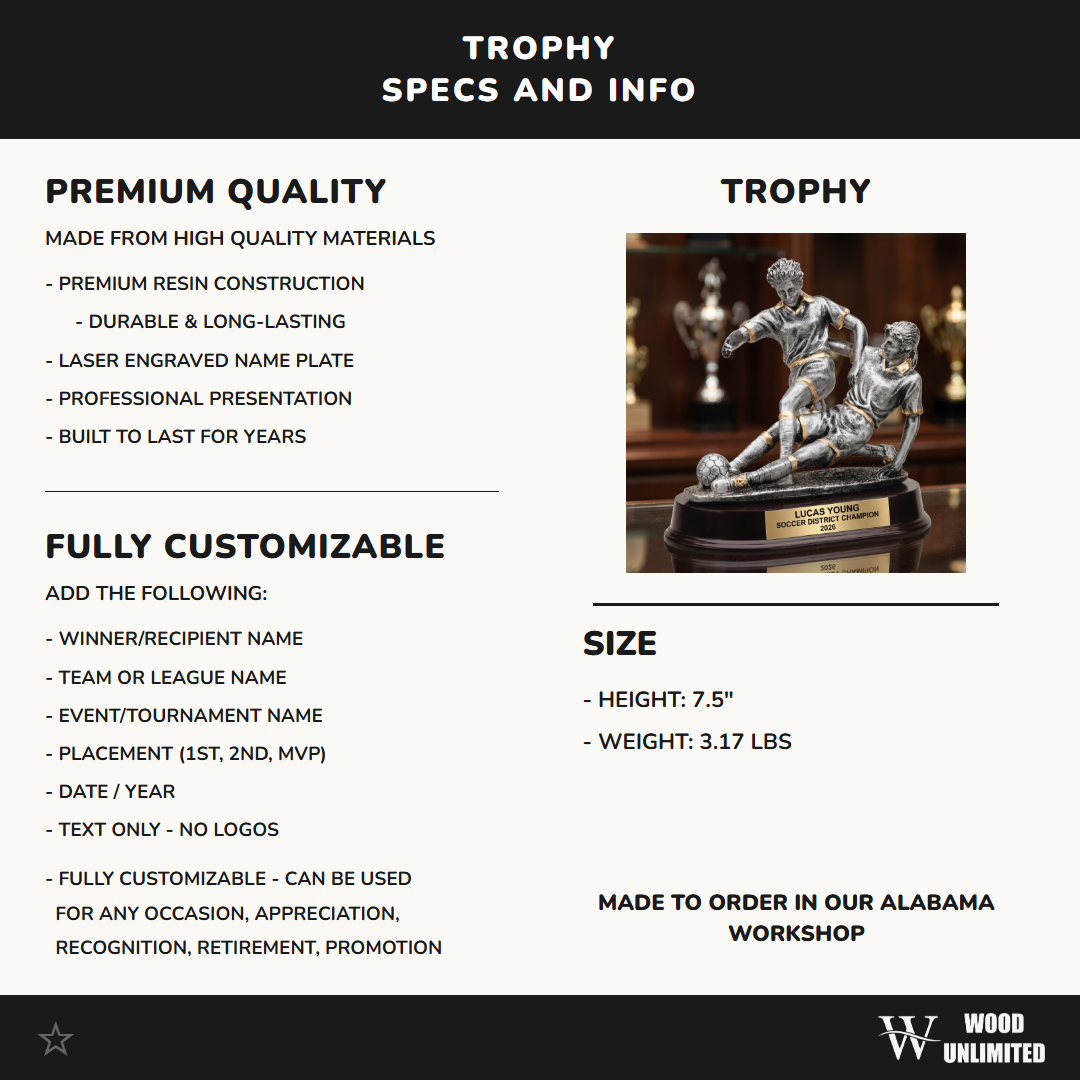 Personalized | Soccer Award | Custom Engraved | Soccer Trophy | Girls Soccer | Personalized Award | Engraved Trophy | Female Player