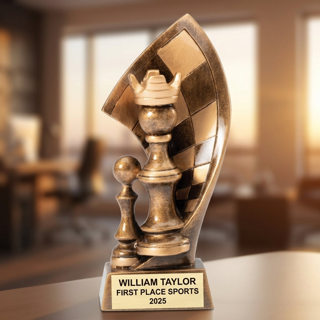 Personalized | Chess Award | Custom Engraved | Chess Trophy | King Pawn | Tournament Award | Personalized Gift | Chess Club | Player Prize - View 5