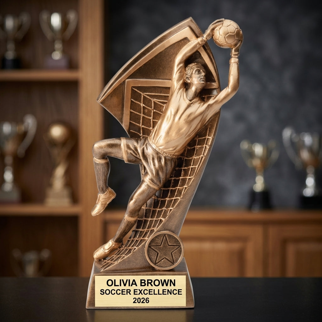 Personalized | Soccer Award | Custom Engraved | Soccer Goalie | Personalized Trophy | Engraved Award | Championship | MVP Award - View 3