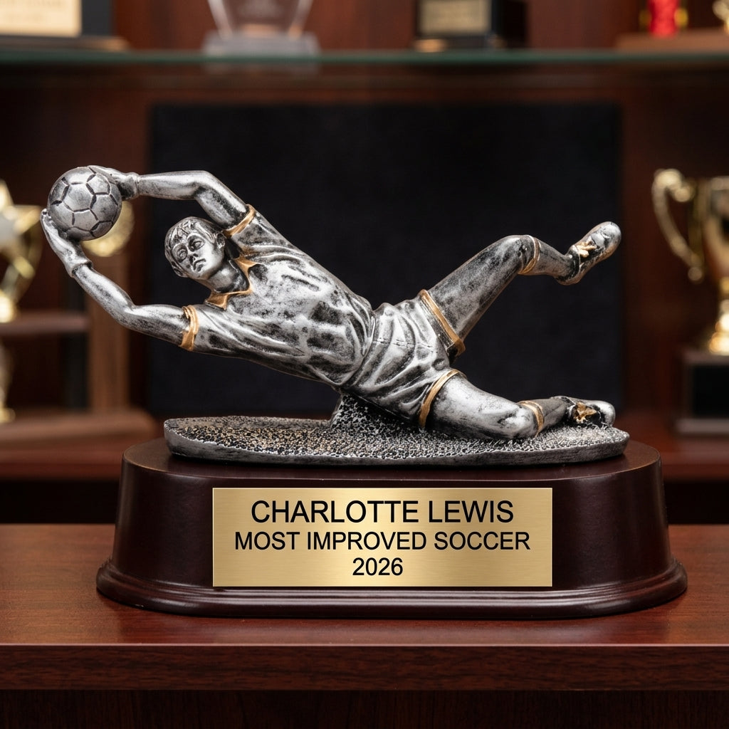 Personalized | Soccer Award | Custom Engraved | Soccer Trophy | Goalie Award | Engraved | Youth Soccer | Team Award | MVP Trophy - View 1