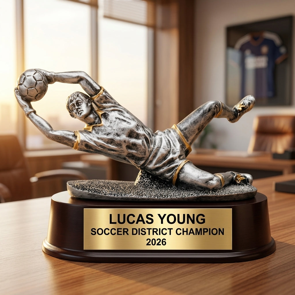 Personalized | Soccer Award | Custom Engraved | Soccer Trophy | Goalie Award | Engraved | Youth Soccer | Team Award | MVP Trophy - View 5