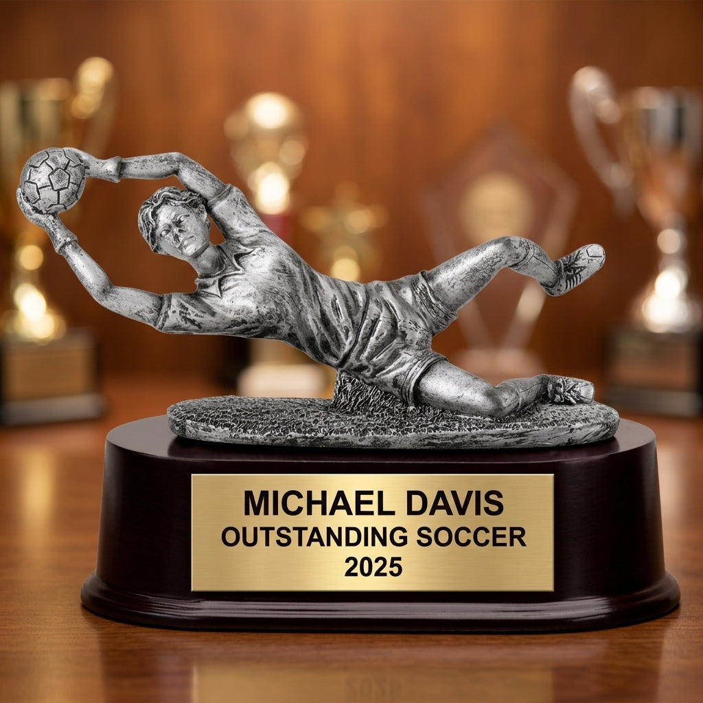 Personalized | Soccer Award | Custom Engraved | Soccer Goalie Trophy | Personalized Soccer Award | Youth Team | MVP Goalkeeper - View 1