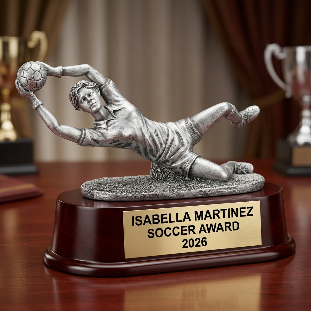 Personalized | Soccer Award | Custom Engraved | Soccer Goalie Trophy | Personalized Soccer Award | Youth Team | MVP Goalkeeper - View 2