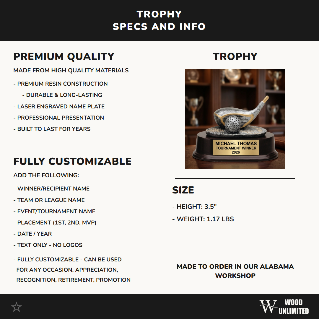 Personalized | Golf Award | Custom Engraved | Golf Trophy | Personalized Golf | Engraved Award | Tournament Winner | Longest Drive