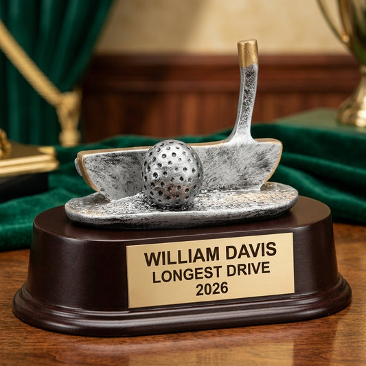 Personalized | Golf Award | Custom Engraved | Trophy | Award | Engraved | Custom | Tournament | Golfer | Putter | Recognition | Gift - View 2