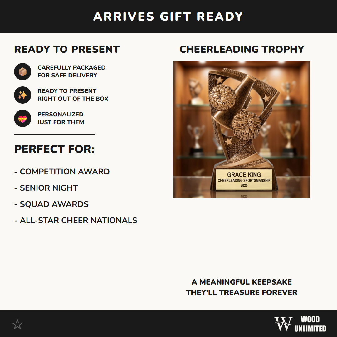Personalized | Cheerleading Award | Custom Engraved | Cheerleading Trophy | Cheer Award | Personalized Cheer | Team Banquet | Coach Gift