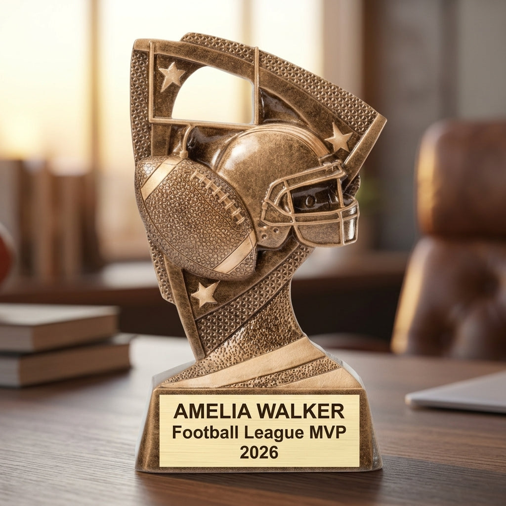Personalized | Football Award | Custom Engraved | Trophy | Award | Custom | Engraved | MVP | Team | Coach Gift | Youth | Football trophy - View 5