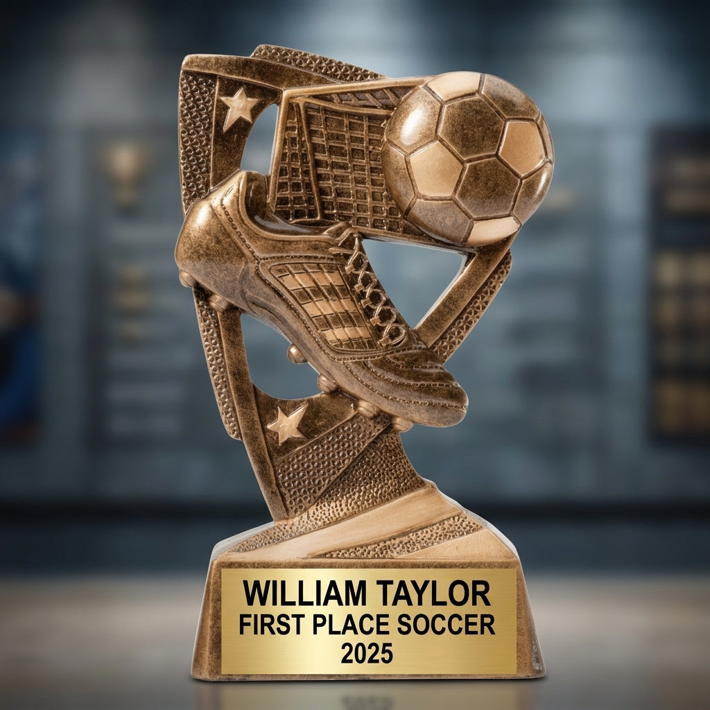 Personalized | Soccer Award | Custom Engraved | Personalized Soccer Trophy | Custom Soccer Award | Engraved Soccer | Youth Soccer - View 3