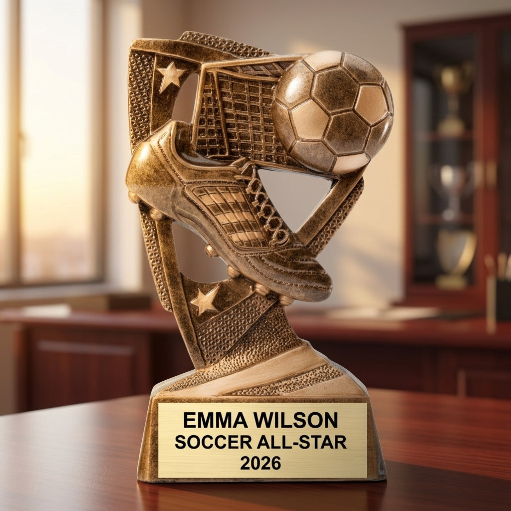 Personalized | Soccer Award | Custom Engraved | Personalized Soccer Trophy | Custom Soccer Award | Engraved Soccer | Youth Soccer - View 5