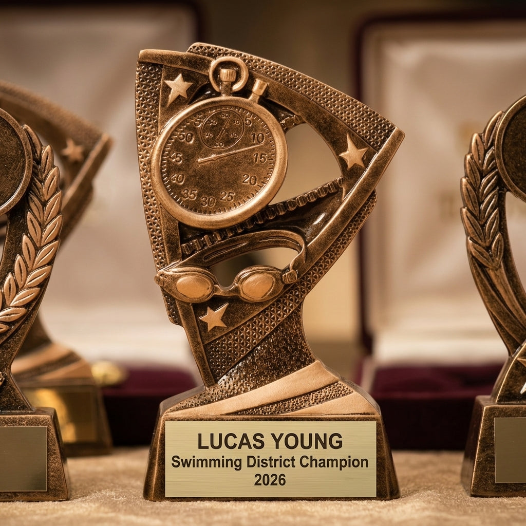 Personalized | Swimming Award | Custom Engraved | Swim Trophy | Team Gift | Championship | Youth Swimmer | Coach Gift | Achievement - View 1