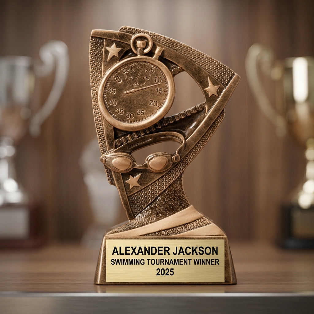 Personalized | Swimming Award | Custom Engraved | Swim Trophy | Team Gift | Championship | Youth Swimmer | Coach Gift | Achievement - View 4