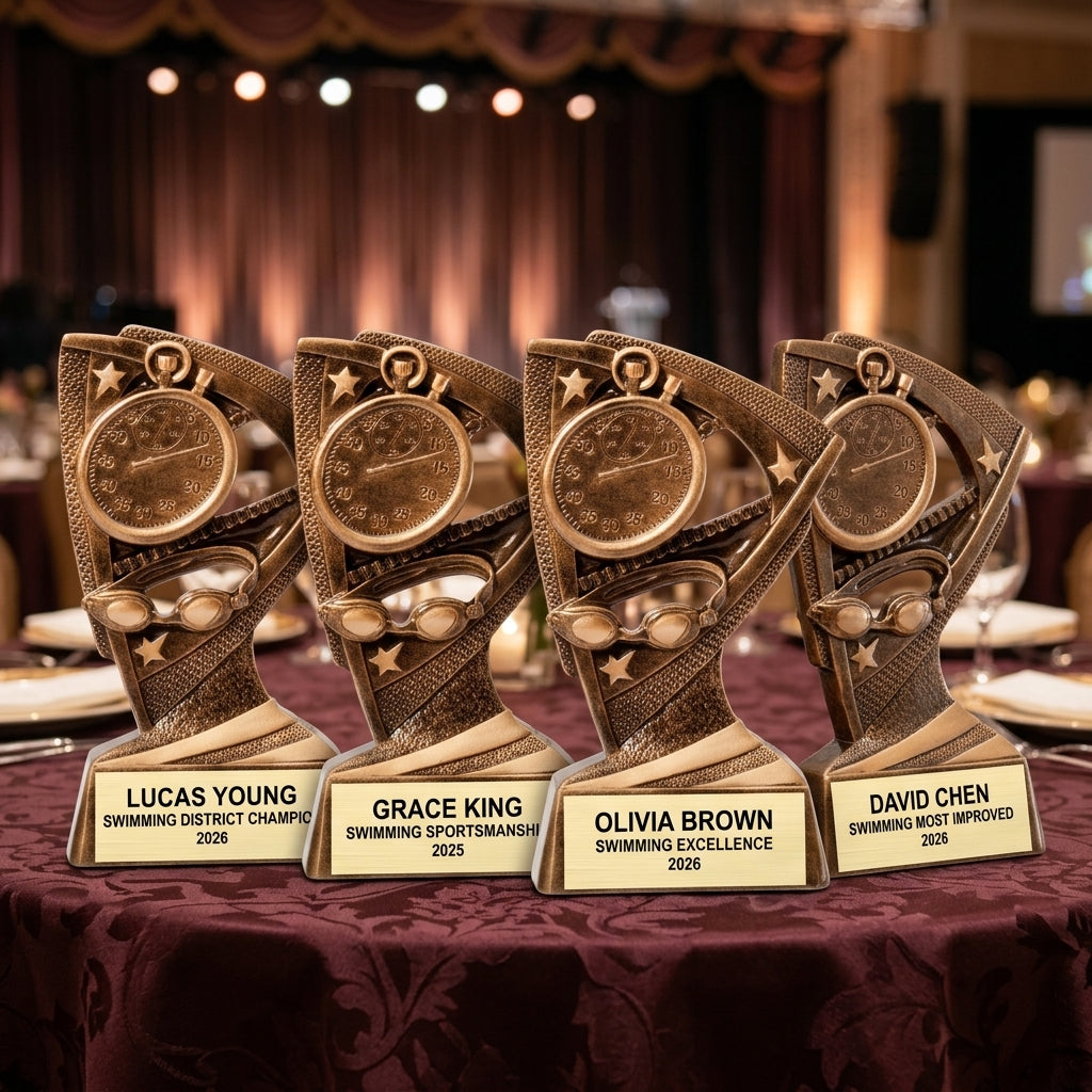 Personalized | Swimming Award | Custom Engraved | Swim Trophy | Team Gift | Championship | Youth Swimmer | Coach Gift | Achievement - View 6
