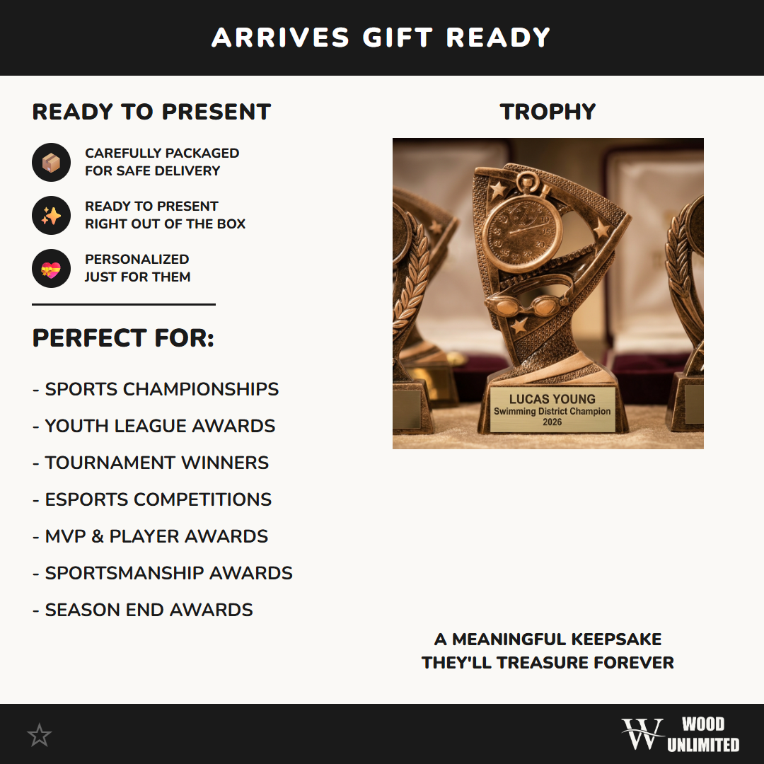 Personalized | Swimming Award | Custom Engraved | Swim Trophy | Team Gift | Championship | Youth Swimmer | Coach Gift | Achievement