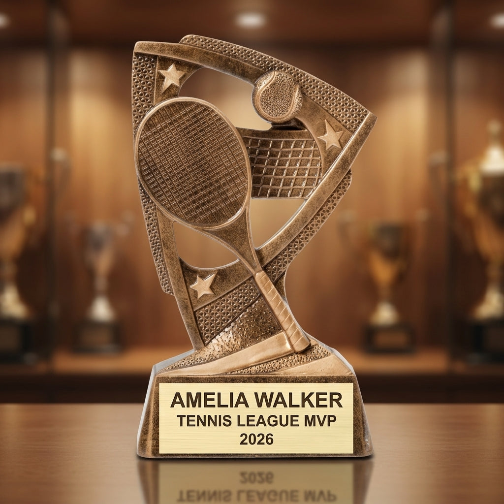 Personalized | Tennis Award | Custom Engraved | Tennis Trophy | Personalized Award | MVP Trophy | Youth Tennis | Coach Gift | Team Award - View 1